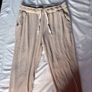 Size small, cozy tan sweatpants